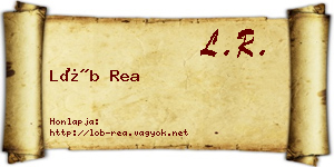Löb Rea névjegykártya